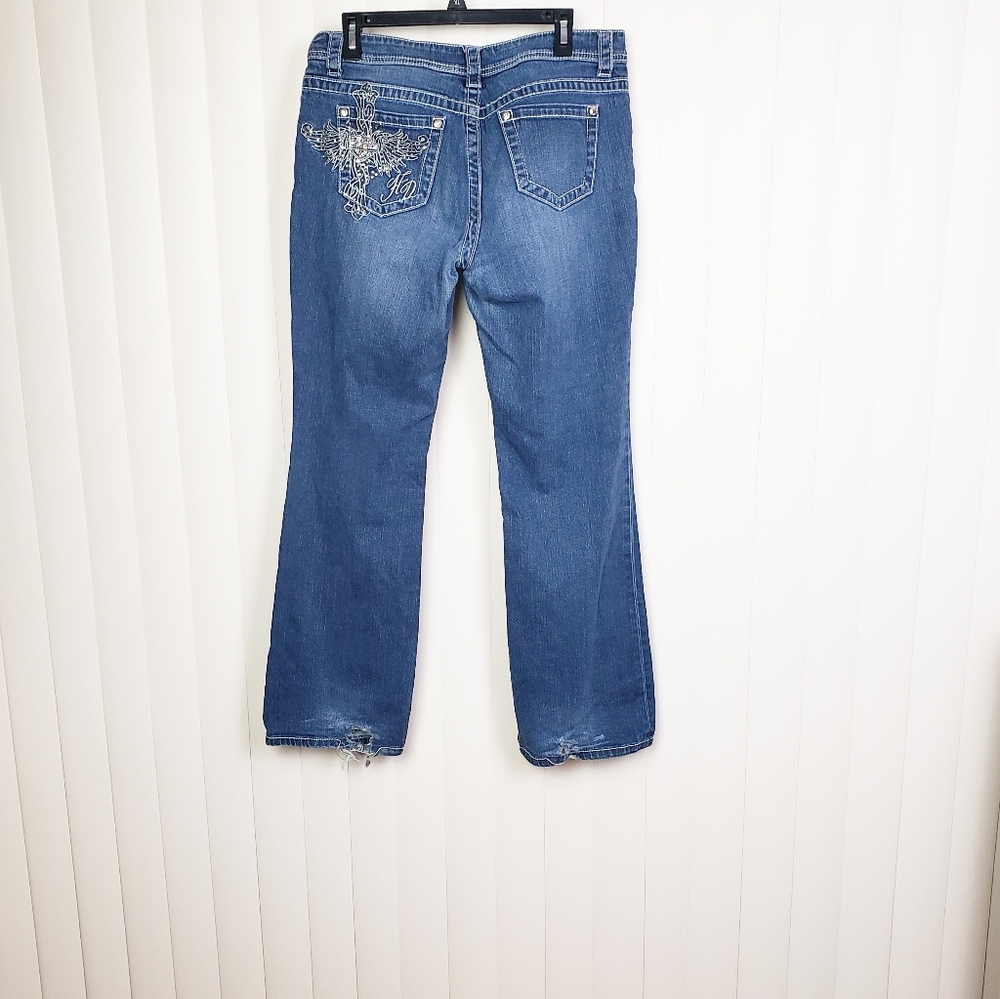 Harley-Davidson Blue Straight Leg Mid Waisted Jeans Size 12 - Picture 2 of 10